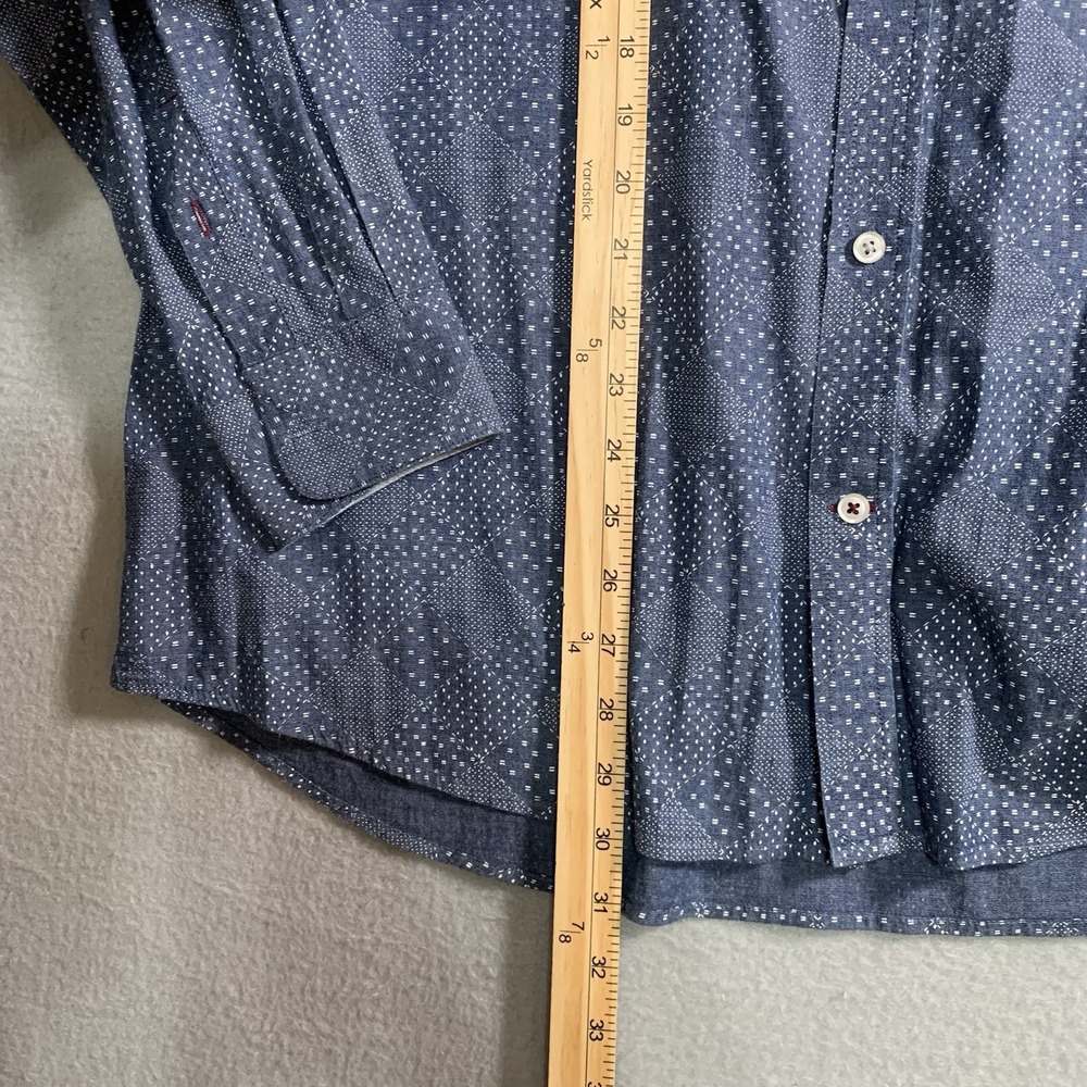 Argyleculture Russell Simmons Sz XL Button Down Shirt Hankerchief Cotton Casual - Picture 5 of 8